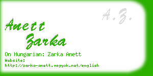 anett zarka business card